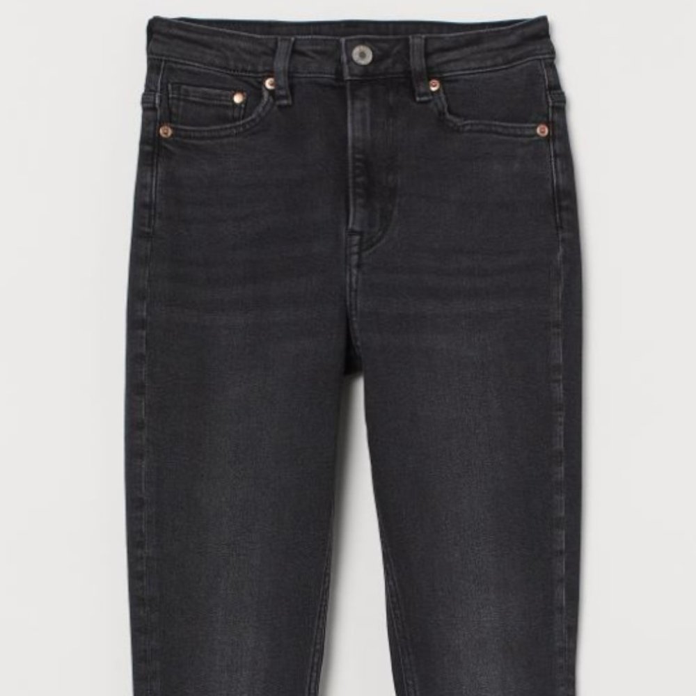 NWT H&M Vintage Black Denim Skinny High Jeans / Size US 2